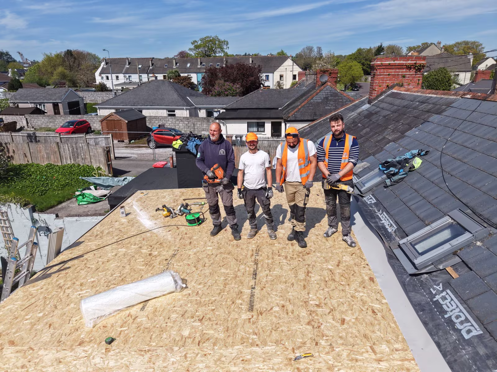 Keystone Roofing team on site at a Cork roof project
