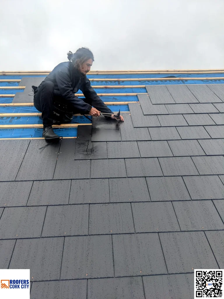 Slate roof replacement on a semi-detached home in Douglas, Cork